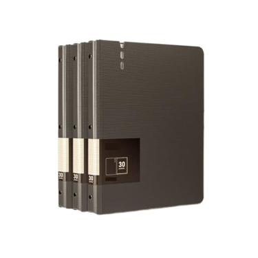 Imagem de Bolsa de documentos, 3 peças, pasta de arquivo A4 com inserções transparentes, armazenamento de arquivos de dados, material de escritório, 30 páginas, porta-documentos