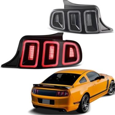 Imagem de Conjunto de lanterna traseira traseira esquerda direita LED lâmpada de canto ampla compatível com Mustang 2010-2014 FO2800233 FO2801233 (vermelho)