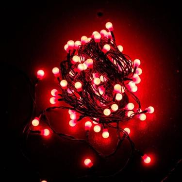 Imagem de Pisca Sequencial Cerejinha Natal Led Vermelho 100 Lâmpadas 127v 8 Funções