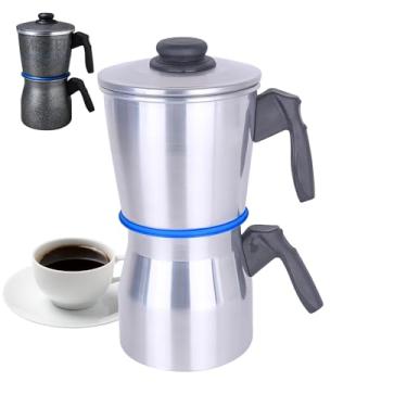 Imagem de Cafeteira Italiana de Alumínio 500ml Fogão Moka Bule de Café Expresso 6 Xícaras Caseira Tradicional (Alumínio Polido)