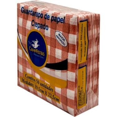 Imagem de Guardanapo Crepado Xadrez Marrom 50 fls 19,5x22,5cm CampFestas - Inspi