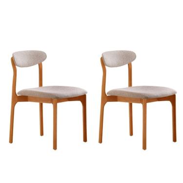 Imagem de Conjunto com 2 cadeiras Noronha em Madeira Maciça para Sala de Jantar Moderna Mobília