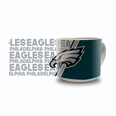 Imagem de Rico Industries NFL Football Philadelphia Eagles Caneca de café de cerâmica Metro de 400 ml, caneca de cerâmica colorida da equipe para fãs da NFL
