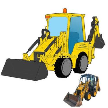 Imagem de Vidro Temperado da Porta Esquerda para Mini Retroescavadeira JCB 1CX