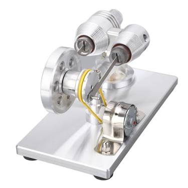 Imagem de Cryfokt Brinquedo Científico do Gerador de Motor Stirling, Estrutura de Jato de Areia, Cilindro de Aquecimento de Vidro Grosso, Aplicável a Projetos Científicos para Demonstrações de Professores