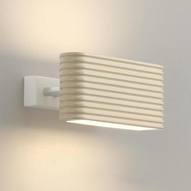 Imagem de Lâmpadas de parede, Francês Creme Vento Quarto Cabeceira Arandela Modernemalista Quadrado Corredor Arandela Ângulo Ajustável Nórdico Criatividade Lâmpada de Parede para Escada Sala de Estar Ba