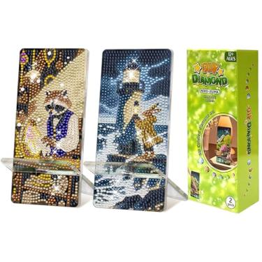 Imagem de NIHO-JIUMA Kits de suporte de telefone Diamond Art, suporte de telefone e espelho de pintura de diamante DIY, presente para adultos/mulheres/adolescentes (gerente de loja de antiguidades e guardião do