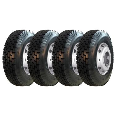 Imagem de Pneu Longmarch D275 295/80 R22.5 Aro 22.5 152/149K Borrachudo Kit4