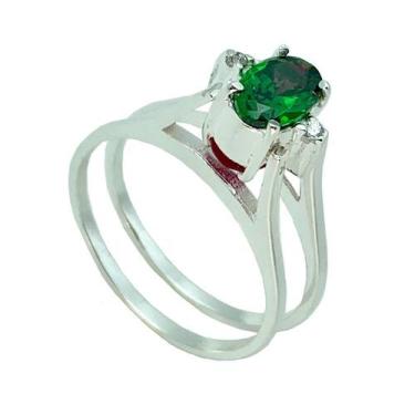 Imagem de Anel Frente e Verso - Cod 779 - Carlitos Joias, Verde esmeralda, Lilas