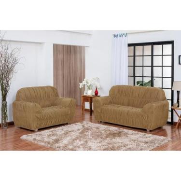 Imagem de Kit Capas De Sofá Para Sala Protetor Em Malha Gel Grossa 2 E 3 Lugar E