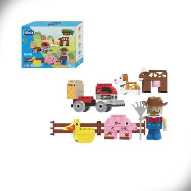 Imagem de Blocos de Montar Fazenda Fazendeiro Farm Land 44 Peças Blocz