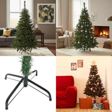 Imagem de Arvore Natal Luxo 1,50cm 380 Galhos Base Ferro Resistente Decora Festa