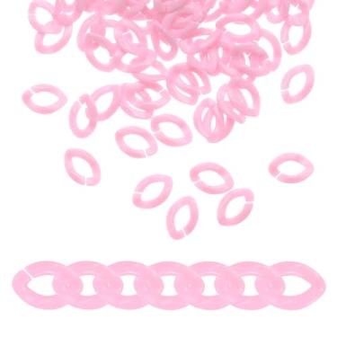 Imagem de 200 peças de anéis de ligação de corrente de acrílico, conectores de elos abertos, ganchos de clipe C de plástico para bolsa faça você mesmo, corrente de fabricação de joias de óculos, rosa