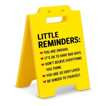 Imagem de Placa decorativa de mesa positiva inspiradora para saúde mental, pequenos lembretes, presentes motivacionais para colegas de trabalho, amigos, estudantes, adolescentes, acessórios de mesa de