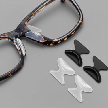 Imagem de 24 peças de almofadas de nariz macias e antiderrapantes em forma de borboleta para óculos de sol, acessórios para óculos, kit de almofadas nasais (12 pretos, 12 brancos)