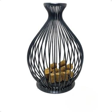 Imagem de Porta Rolhas de Metal Aramado | Organizador Decorativo para Rolhas de Vinho(Preto)