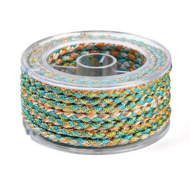 Imagem de 1 rolo de fio de nylon trançado de 12 camadas 5 mm material de fio de nylon redondo colorido cordão trançado para colar faça você mesmo, pulseira, joias, artesanato feito à mão, 2,19 a 3,28 m (2 a 3 m