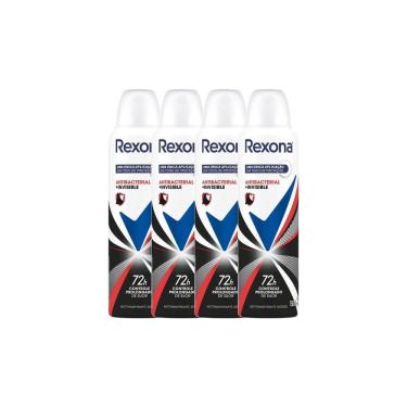 Imagem de Kit 4 Desodorante Antitranspirante Rexona Antibacterial + Invisible Aerosol 150ml
