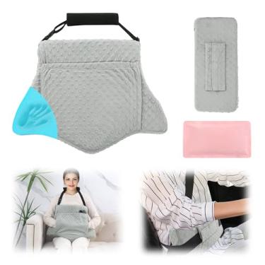 Imagem de BALAPET Conjunto de 2 almofadas de histerectomia de espuma viscoelástica em gel para recuperação de cirurgia abdominal, travesseiro confortável de cinto de segurança de histerectomia com bolso para