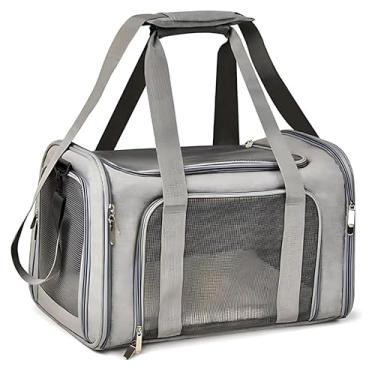 Imagem de Bolsa Transporte Cães E Gatos Mochila Avião Viagem Mala QUE BOM (C-grey1134941899.20297873603)