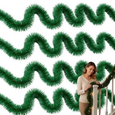 Imagem de Festão Verde 12cm X 5 Metros Decoracao Arvore Natal Enfeite Natalino Premium (Verde - 4 UNIDADES)