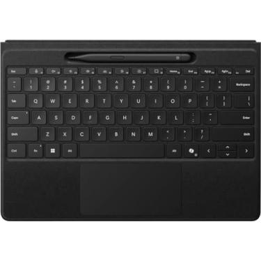 Imagem de Microsoft Teclado Surface Pro Flex com pacote de caneta fina, teclado Alcantara 2 em 1 para Surface Pro Copilot+ (11ª edição), Pro 9 e 8, Windows 11 Copilot+ PC, preto