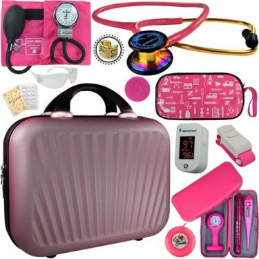 Imagem de Kit Enfermagem Aparelho De Pressao Estetoscopio Duplo Bic COMPLETO, ET