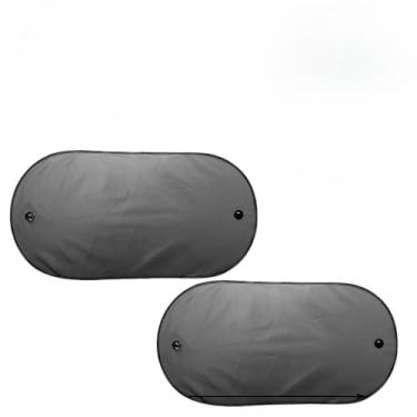 Imagem de Protetor Solar Carro, Protetor Solar Automotivo para Vidros Parabrisa E Traseiro Nylon Preto(100x49cm)(1 Unidade Traseiro 4 Lateral)