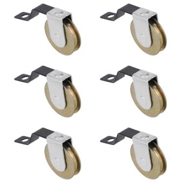 Imagem de 6 Molas Tensão Porta Tela Deslizante para Portas de Faculdade, Rolo de Porta Correr Tela com Rolamento Esferas Aço Côncavo 1" Substitui As Rodas Superiores e Inferiores B638 B639 B756 B687