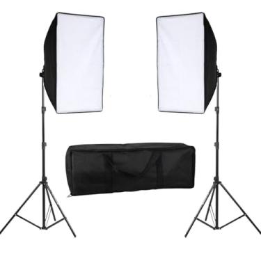 Imagem de Kit 2 Softbox 50x70 Bivolt com Tripé e Bolsa de Transporte