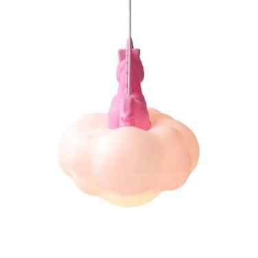 Imagem de Luminária Pendente Infantil Nuvem Unicórnio Bivolt – Decoração Encantadora para Quarto de Criança