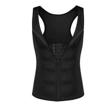 Imagem de Colete Modelador de Cintura Para Homens, Modelador de Corpo, Aparador de Cintura Ajustável, Sauna, Regata, Camisa de Treino, Preto