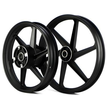 Imagem de RODA LIGA LEVE PAR HONDA BROS 160 2015 Ate 2022 XRE 190 2016 Ate 2023 6P PRETA FREIO Á DISCO SPEC LANÇAMENTO