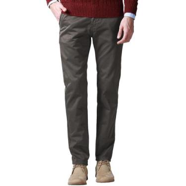 Imagem de Calças Match Slim, cônicas, frontais, claras, cinza militar 36