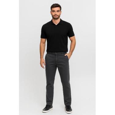 Imagem de Calça Masculina de Sarja Esporte Fino com Bolso Embutido Chumbo - Conf