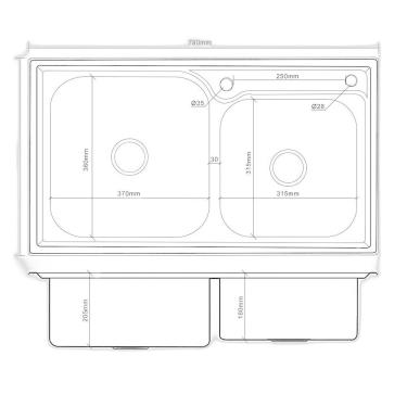 Imagem de Cuba Dupla Cozinha Gourmet Inox Luxo Com Acessórios Brinovar