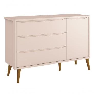 Imagem de Cômoda Sapateira Théo New Rosa Fosco Com Madeira - Reller