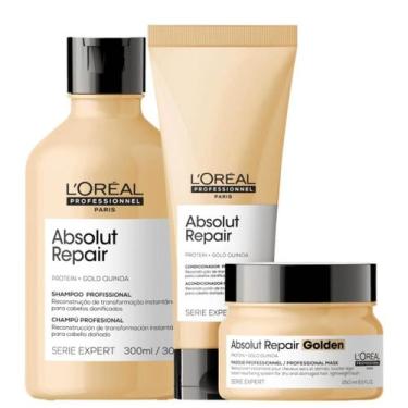 Imagem de Loreal Abs Repair Gold Sh 300ml + Cond 200ml + Masc Light 250ml - Lore