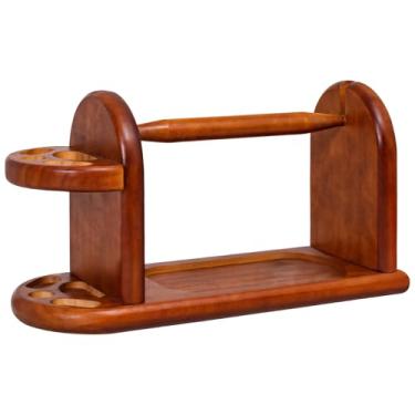 Imagem de Enrolador magnético de fio com organizador giratório de madeira, ferramenta de armazenamento de fios para tricô e crochê