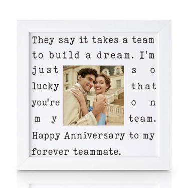 Imagem de THYGIFTREE Presente de aniversário de casamento sentimental esposa do marido moldura romântica lembrança de companheiro de equipe para seu parceiro no crime, aniversário, Natal, Dia dos Namorados