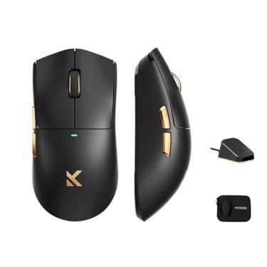 Imagem de MCHOSE Mouse para jogos K7 Ultra, leve de 59 g, bateria de 500 mAh, sensor PAW3950 42K, 2,4G/BT/com fio, taxa de pesquisa de 8K (preto)
