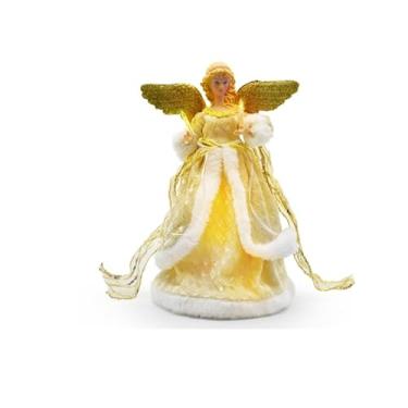 Imagem de Estatueta de árvore de anjo de Natal, topo de árvore de LED de 31 cm para enfeites de árvore de Natal, enfeite de árvore de anjo iluminado para decorações de árvores, lembrancinhas de festa (anjo