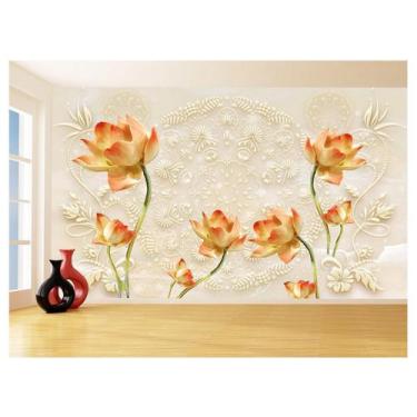 Imagem de Papel De Parede 3D Floral Textura Sala Flores 3,5M Xfl319 - Você Decor