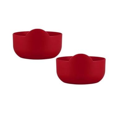 Imagem de Kit 2 Super Bowl Vermelho 475Ml Plástico Premium - Bb Store