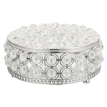 Imagem de Caixa organizadora de joias caixa de joias de cristal mini estojo de joias de cristal suporte de joias de lembrança brincos brancos de algodão almofada de algodão Miss Terrarium (cor: branco, tamanho