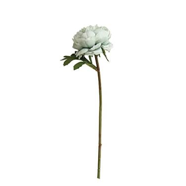 Imagem de Buquê de flores artificiais simulação de rosas buquê de casamento flor falsa rosa flor de seda buquê de flores artificiais rosa para caixa de janela flores artificiais (cor: azul-marinho, tamanho: