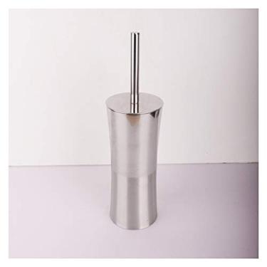 Imagem de Escovas de vaso sanitário e suportes de escova de vaso sanitário de aço inoxidável cabeça espessa redonda conjunto de escova de vaso sanitário a cabeça da escova pode ser substituída suporte de