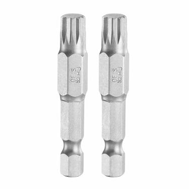 Imagem de HARFINGTON 2 peças M8 Tripla Quadrada de 1/10.2 cm Haste Hexagonal 50 mm de Comprimento Magnético Sem Furo Ponta Inviolável 12 Pontos Chave de Fenda Industriais de Aço S2