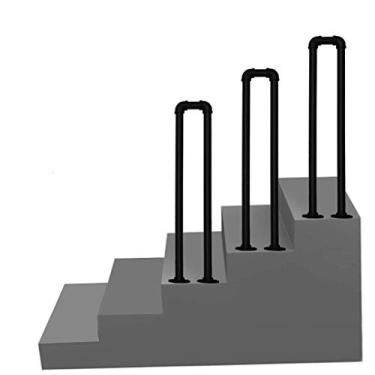 Imagem de Grades de escada antiderrapantes em forma de U em preto fosco, corrimãos de sótão de corredor para idosos - corrimãos de escada interna e externa (0,3 m a 1 m) (tamanho: 0,5 m)