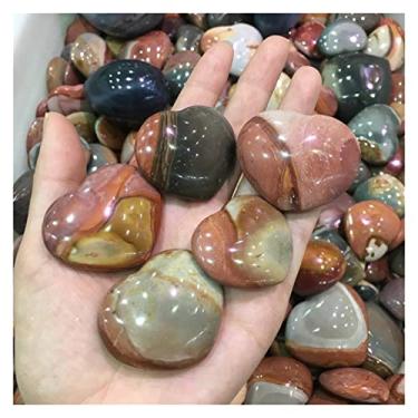 Imagem de URMIBDAI Cheio de textura, 5 peças, cristais de coração de ágata do oceano natural, pedras preciosas de jaspe, para decoração de casamento e artesanato de decoração de casa